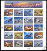3916 25 AMERICAN ADVANCES IN AVIATION MNH STAMP SHEET  