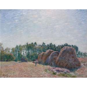 FRAMED oil paintings   Alfred Sisley   24 x 18 inches   Haystacks at 