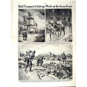    1917 WORLD WAR BRITISH SOLDIERS SALVAGE CORPS MULES