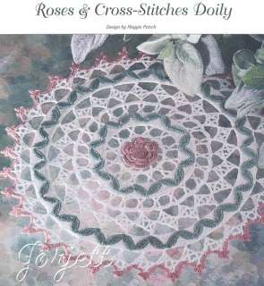 Roses & Cross Stitches Doily & Edging crochet patterns  
