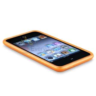 Orange Skin Case+Car+AC Charger+Film for iPod Touch 4 G  