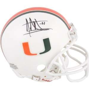 Jonathan Vilma Autographed Mini Helmet  Details Miami Hurricanes 