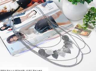   nice charm Fashion Bohemian leaves multilayer Long Necklace beautiful