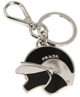 Prada black and silver motorcycle helmet key chain   