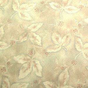 FabriStudio of Japan Leaf Impressions Cream, Tan, Gray Cotton Fabric 