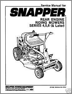 Snapper Rear Engine Riding Mower Series 4,5,6 (& Later)  