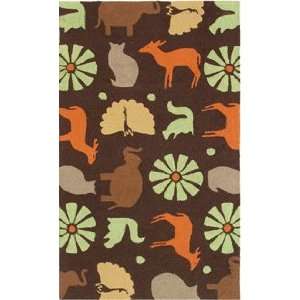 The Rug Market Kids Menagerie Brown 25601 Brown and Green and Orange 