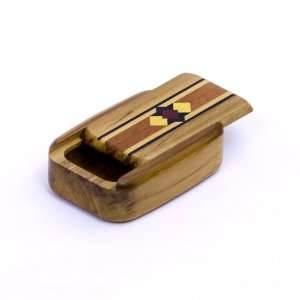 Heartwood Creations   3 Teak w/ inlay   Wood Pill / Snuff / Stash Box