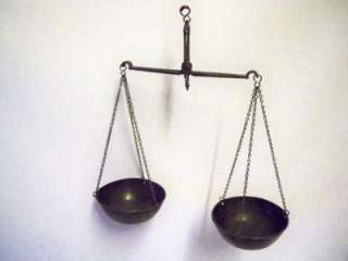 Early 1800s Iron & Copper Apothecary or Tea Scales.  