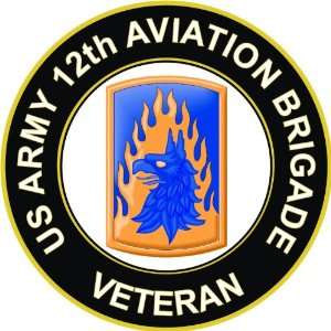  US Army Veteran 12th Aviation Brigade Decal Sticker 3.8 6 