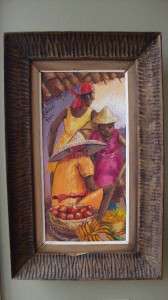   Petion Savain Haiti Hatian Artist Signed Original Carved Frame  