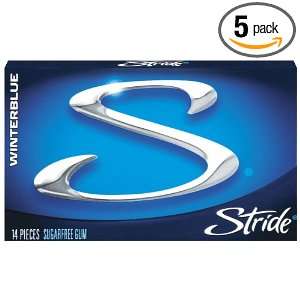Stride Gum, Winterblue (3 Pack), 14 Piece Packs (Pack of 5)