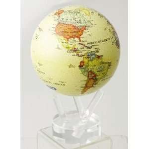   Mova Globe Rotating Antiqued Beige with Political Map