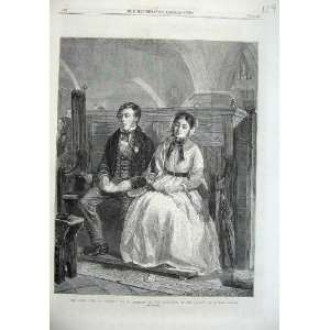    1869 Man Woman Sitting Church Pews Hemsley Fine Art