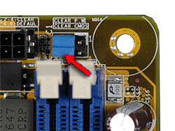 The jumper pins on this motherboard are numbered differently from the 