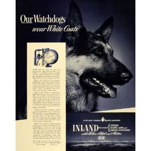  1940 Ad Inland Manufacturing German Shepherd Watchdog 