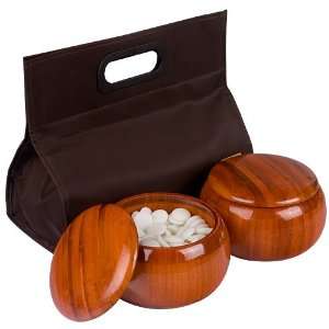   Yunzi Single Convex Stones w/ Bamboo Bowls for Go Game Toys & Games