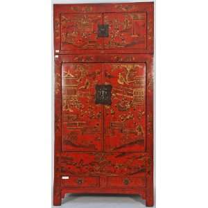  BK0018Y Rare Antique Chinese Cabinet with Matching Painted 
