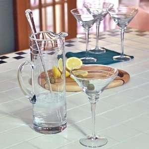  Martini Set of Four Glasses   Hand Cut Crystal Kitchen 