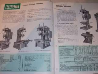Vtg Cleereman Machine Tool Catalog~Drilling/Jig Borers  