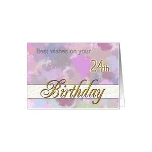  Abstract watercolor 24th birthday Card Toys & Games
