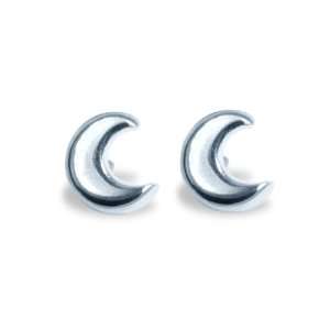 Alex Woo Mini Additions Sterling Silver Moon Earrings