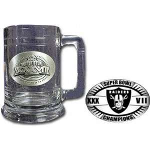  Oakland Raiders Super Bowl XXXVII Champions Glass Stein 