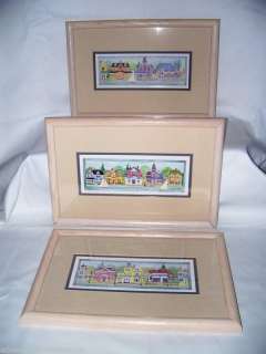Lot of 3 Framed Prints Victorian Houses H DowningHunter  