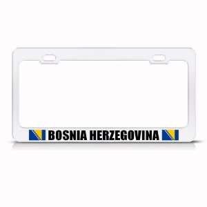  Bosnia Herzegovina Flag White Country Metal license plate 