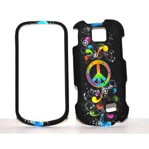  Black with Purple Blue Pink Multi Color Music Peace Sign 