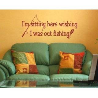 One fine fisherman lives hereFunny Fishing Wall Quotes Words 