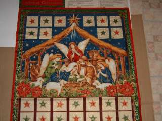   Editions Fabri Quilt Christmas Nativity Advent Calendar Fabric Panel