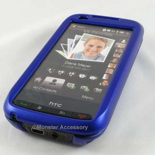 The HTC Touch Pro 2 Blue Rubberized Hard Case accessory provides the 