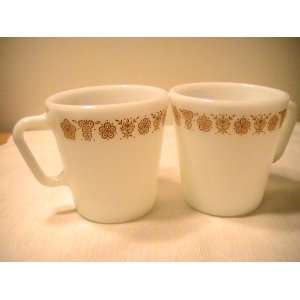  Vintage Corning Butterfly Gold Mugs   Set of 4 Everything 