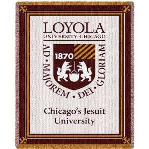 Loyola University Chicago Shield Jacquard Woven Throw   69 x 48 