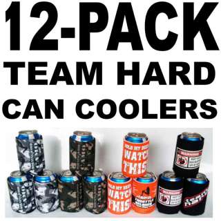 12 Pack Team Hard Funny Can Cooler Coozie Koozie Hugger  
