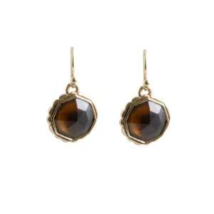  Barse Bronze Smoky Glass Faceted Earrings Jewelry