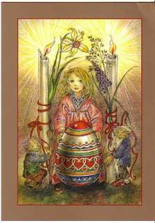 SULAMITH WULFING 4 Greeting Cards Easter Candles Child  