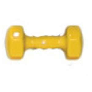  color coded vinyl coated solid iron dumbbell, yellow, 9lb 