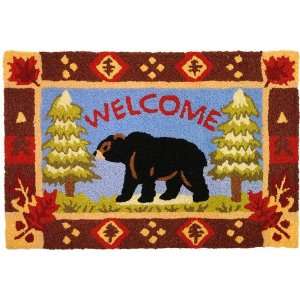 Bear and Pine Trees Country Area Rug 