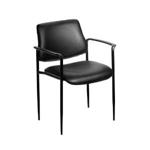  Black Caressoft Boss Office Products Stackable Guest Chair 