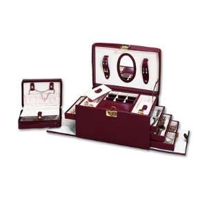  Ladies Classic Jewelry Box in Burgundy