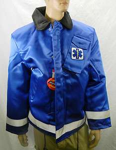   US Made EMT Reflective Safety Coat Jacket Blue Sizes with EMT Insignia