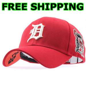 DETROIT TIGERS Flex Fit Baseball Cap Hat   Red  