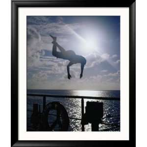  Diving into the Pacific Ocean, Marshall Islands Framed 