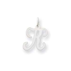  Initial K Charm in 14k White Gold Jewelry