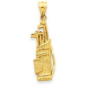  Solid 14k Gold Golf Bag Charm Jewelry