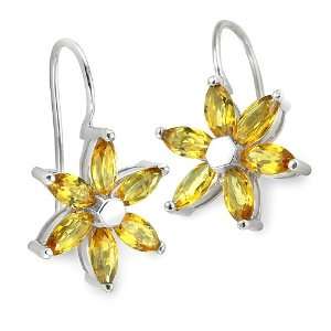   MM Marquise Shaped Citrine Side Stones In Silver. CleverEve Jewelry