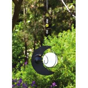  Angry Crescent Moon Solar Hanging Lantern Patio, Lawn 