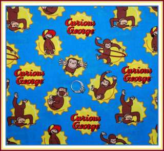   Curious George Monkey Red Blue Character Movie Cotton QUILT OOP VTG